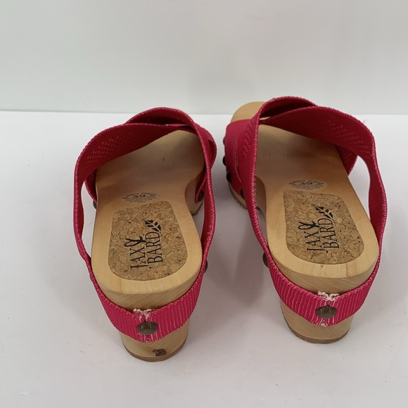 Jax & Bard Libby Hill clog sandals pink criss cross slide shoe wood new 39 8 - Picture 5 of 8